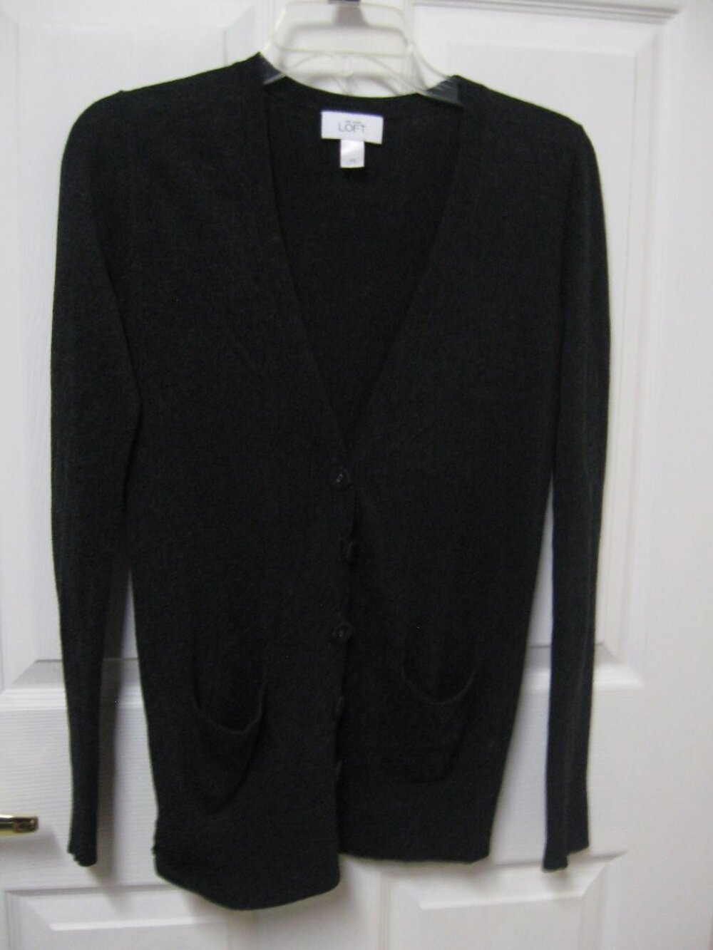 Ann Taylor LOFT Black Cardigan w/Povkets size XS